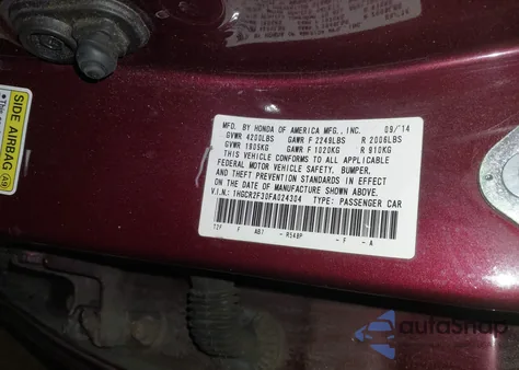 2015 Honda Accord Lx from USA, damaged, VIN 1HGCR2F30FA024304